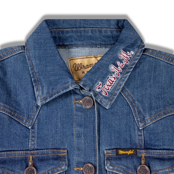 Texas A&M Wrangler Ladies Classic Denim Jacket - Picture 3 of 8